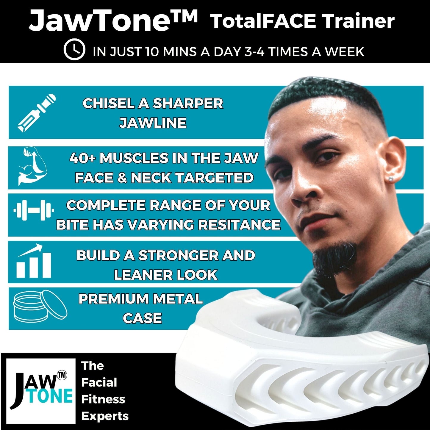 JawTone™ Jawline & TotalFACE Exerciser 2pc TOOLKIT - CHIN NECK CHEEKS JAW toning