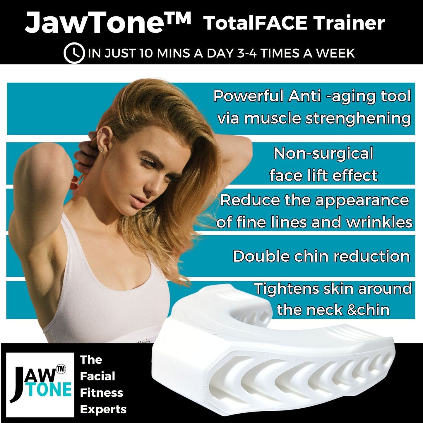 JawTone™ Jawline & TotalFACE Exerciser 2pc TOOLKIT - CHIN NECK CHEEKS JAW toning