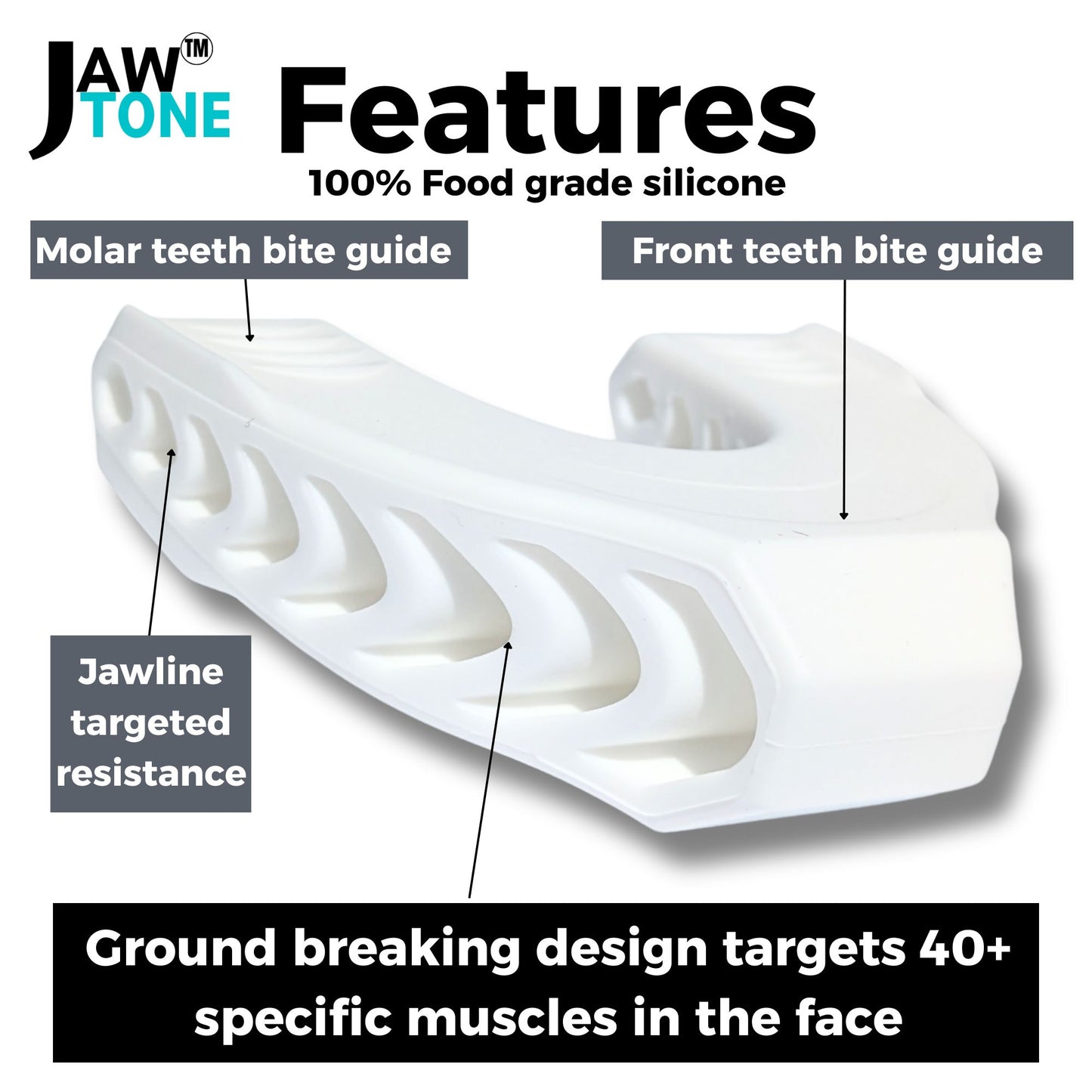 JawTone™ Jawline & TotalFACE Exerciser INTERMEDIATE 40LBS - CHIN NECK CHEEKS JAW toning