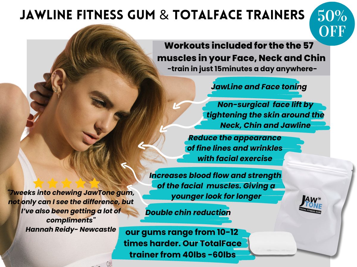  JawTone™ 12 x chicles duros para entrenamiento de mandíbula,  cara, cuello, barbilla y mandíbula - Suministro de 3 meses - Entrenador de  ejercicio vegano para mujeres y hombres que quieren adelgazar