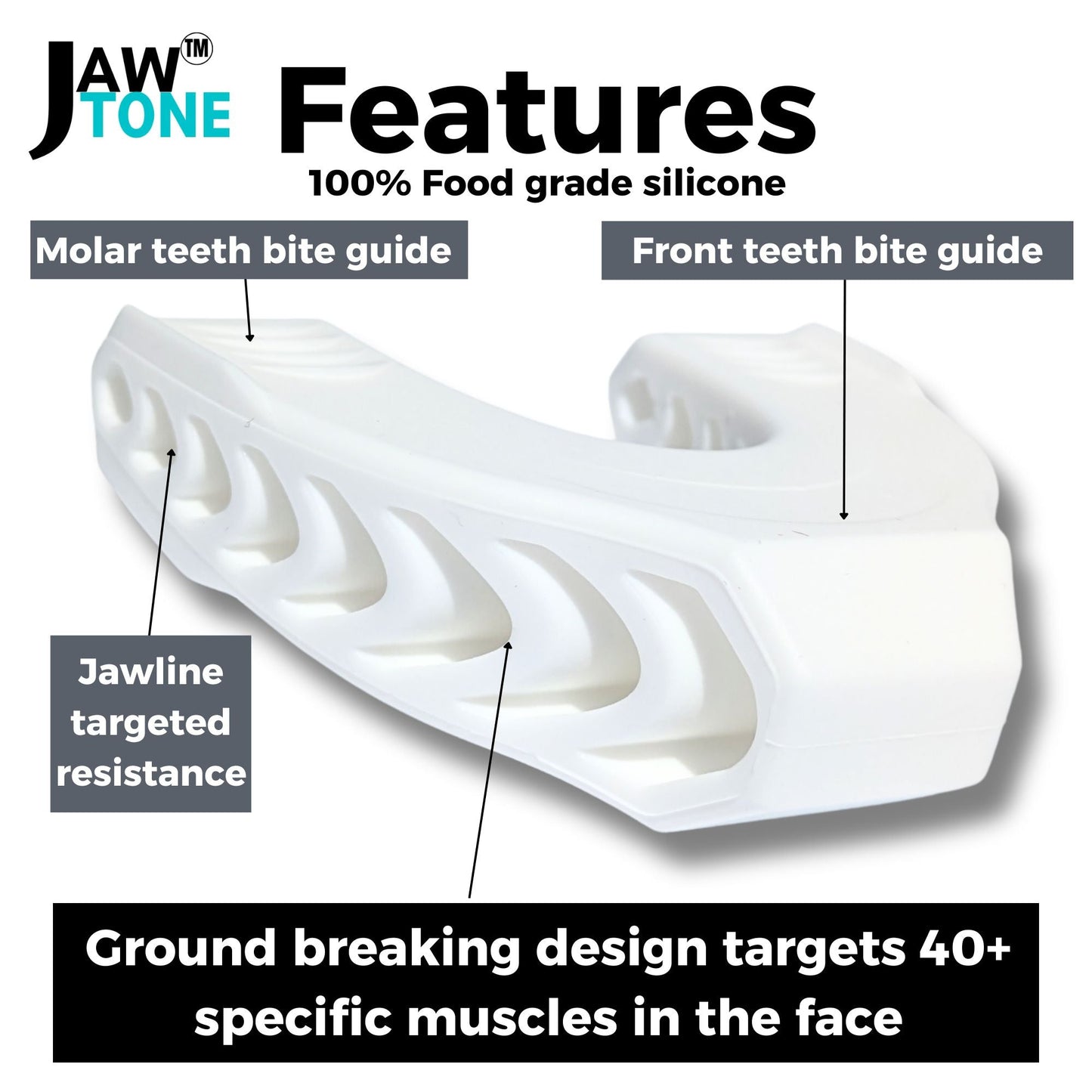 JawTone™ Jawline & TotalFACE Exerciser ADVANCED 60LBS - CHIN NECK CHEEKS JAW toning